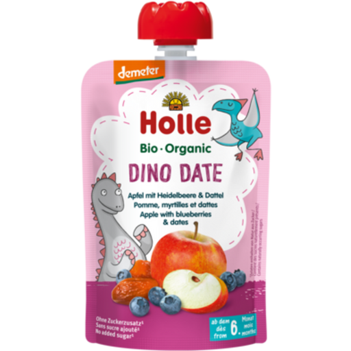Dino Date - Pouchy Mela, Mirtillo e Datteri - 100 g