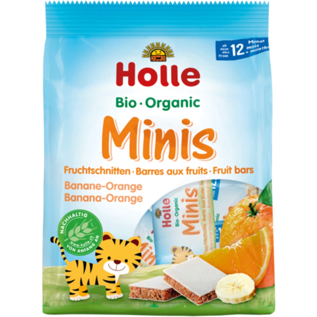 Holle Organic Minis Banana Orange Bars, 100 g - Piccantino Online