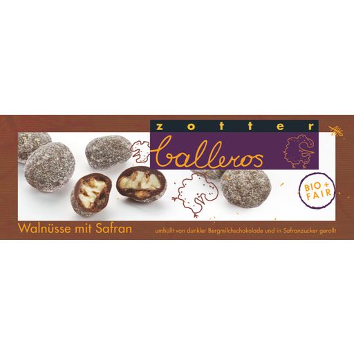Zotter Schokolade Balleros Walnuts with Saffron