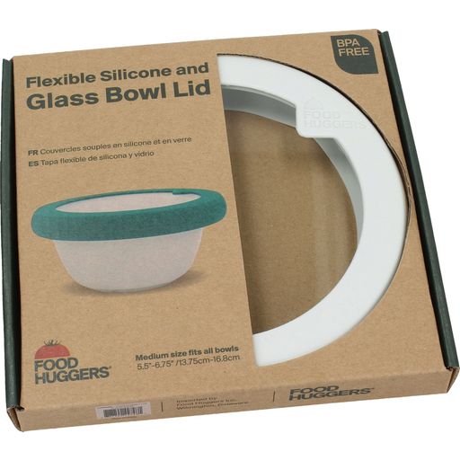 Food Huggers Glass Lid - Medium, Single - White