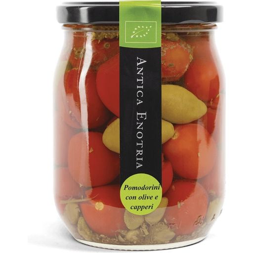 Bio Rohe Tomaten, Kapern & Oliven im Glas - 580 ml