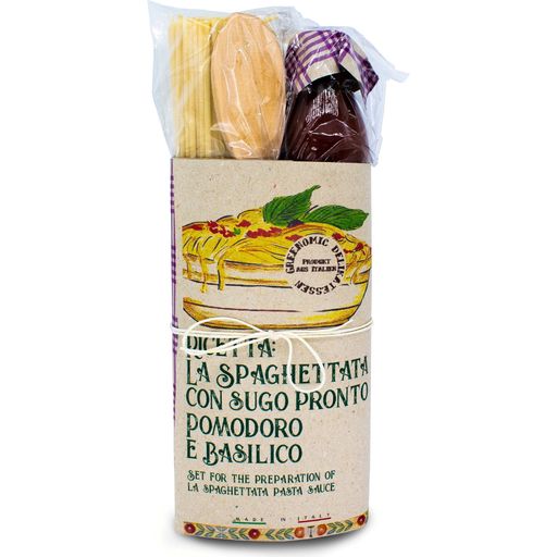 Tésztakészlet - Spagetti paradicsomos és bazsalikomos mártással - 1 szett