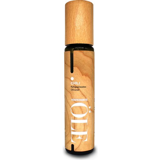 Greenomic Olive Oil in a Wooden Bottle - Chilli