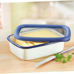 Enamel Food Storage Container with Lid - Flat - S