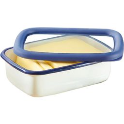Enamel Food Storage Container with Lid - Flat