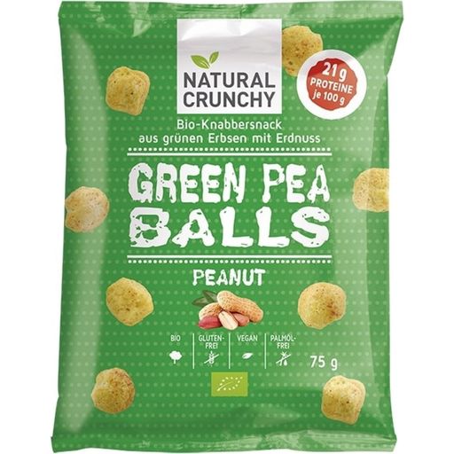 NATURAL CRUNCHY Organic Green Pea Balls - Peanut - 75 g