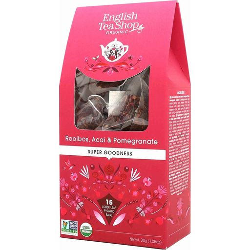 English Tea Shop Organic Rooibos, Acai & Pomegranate - 15 pyramid bags