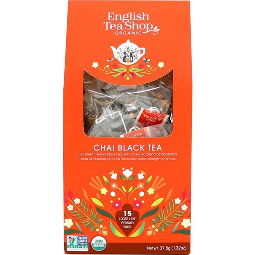 English Tea Shop Organic Black Chai Tea - 15 pyramid bags