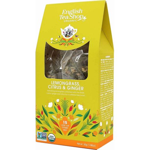 English Tea Shop Organic Lemongrass, Citrus and Ginger - 15 pyramid bags