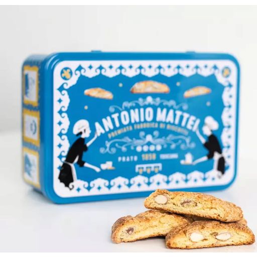 Tuscan Almond Biscuits in a Retro Metal Box - 300 g
