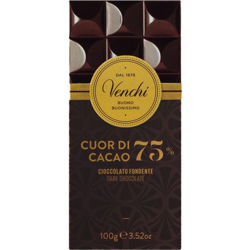 Cuor di Cacao - Tablette de Chocolat Noir 75% - 100 g