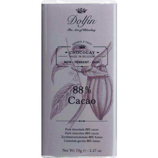 Dolfin Cioccolato Fondente - 88% di Cacao - 70 g