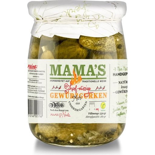 MAMA's Hot and Spicy Pickled Cucumbers - 550 g
