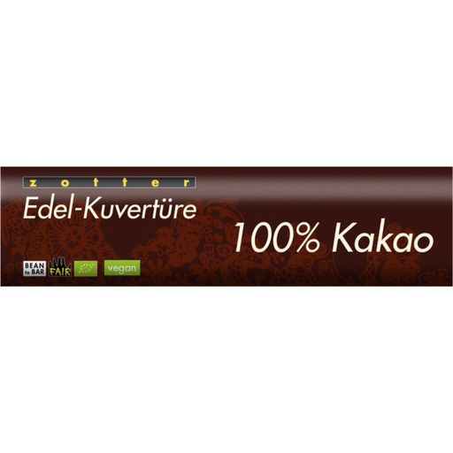 Cobertura Bio de Chocolate Negro - 100 % Cacao Puro - 120 g