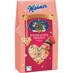 Manner Strawberry Christmas Hearts - 210 g