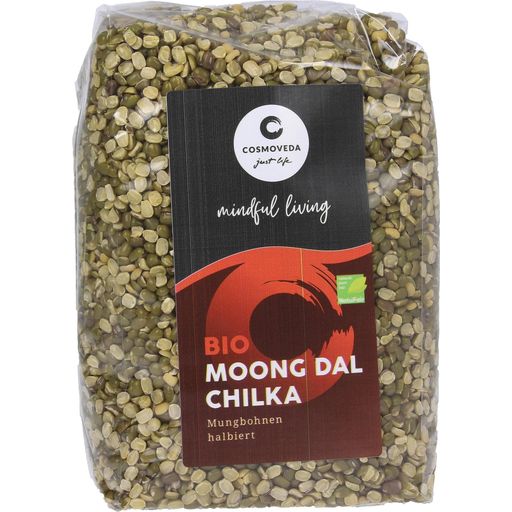 Moong Dal Chilka - Haricots Mungo Bio Coupés en Deux - 500 g