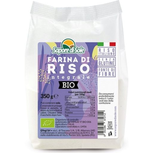 Bio mąka ryżowa pełnoziarnista - bezglutenowa - 350 g