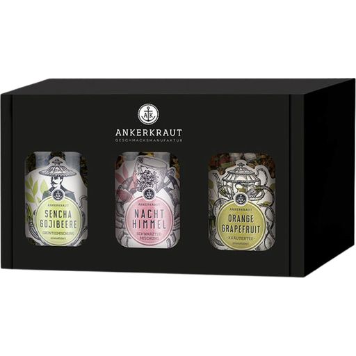 Set of 3 Tea Blends in Corked Glass Jars - A Fine Variety - 1 Set