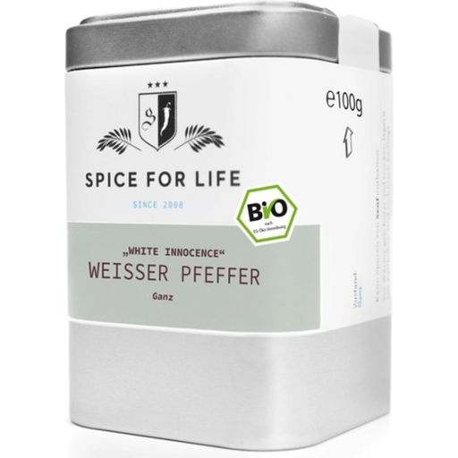 Spice for Life Organic White Pepper (whole) - 100 g
