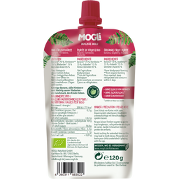Organic Raspberry Rhubarb Fruit Puree Pouch - 120 g