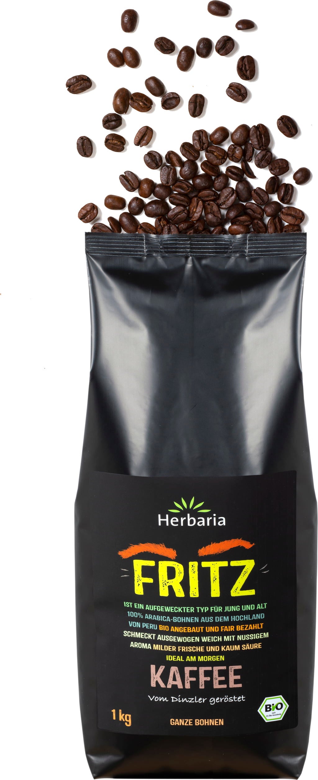 Herbaria Bio káva Fritz, celá zrna - 1 kg