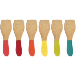 Pebbly Colourful Bamboo Raclette Spatulas - 1 Set