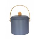 Pebbly Compost Bin, Metal and Bamboo - 7 litres - Slate-grey