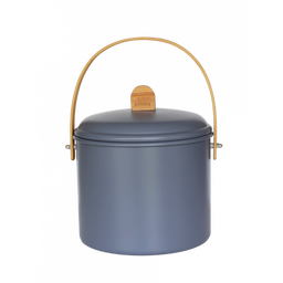 Kompostbehälter 7 Liter aus Metall und Bambus - schiefergrau