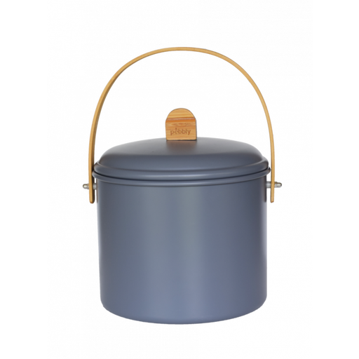 Kompostnik iz kovine in bambusa, 7 litrov - Skrilasto sive barve
