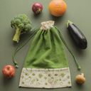 Pebbly Organic Cotton Vegetable Bag - Green - 1 Pc.