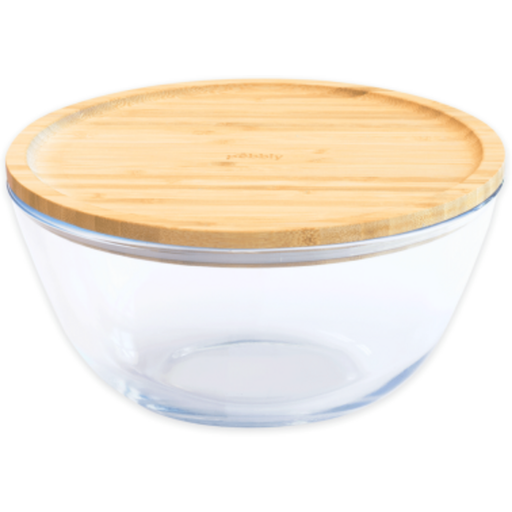 Pebbly Glass Bowl with Bamboo Lid - 0.77 litres