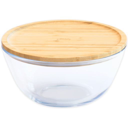 Pebbly Szklana miska z pokrywką bambusową - 1,6 L