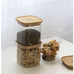 Glass Storage Jars with Bamboo Lids, Set of 3 - 1 Pc.