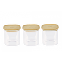 Glass Storage Jars with Bamboo Lids, Set of 3