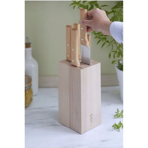 Parallèle Knife Block with 5 Knives, Beechwood - 1 Pc.