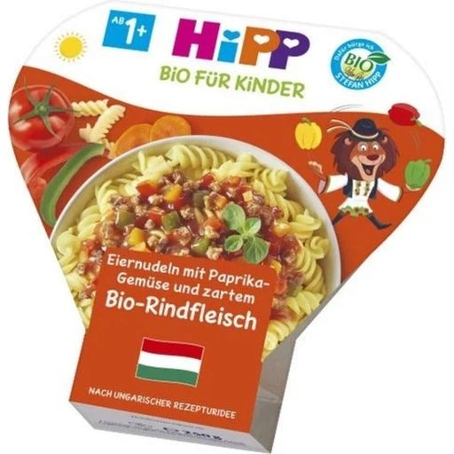 Organic Egg Pasta with Paprika Vegetable and Tender Organic Beef - 250 g