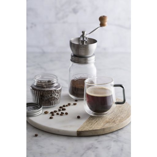 Coffee Grinder with Hand Crank and Glass Jar - 1 Set