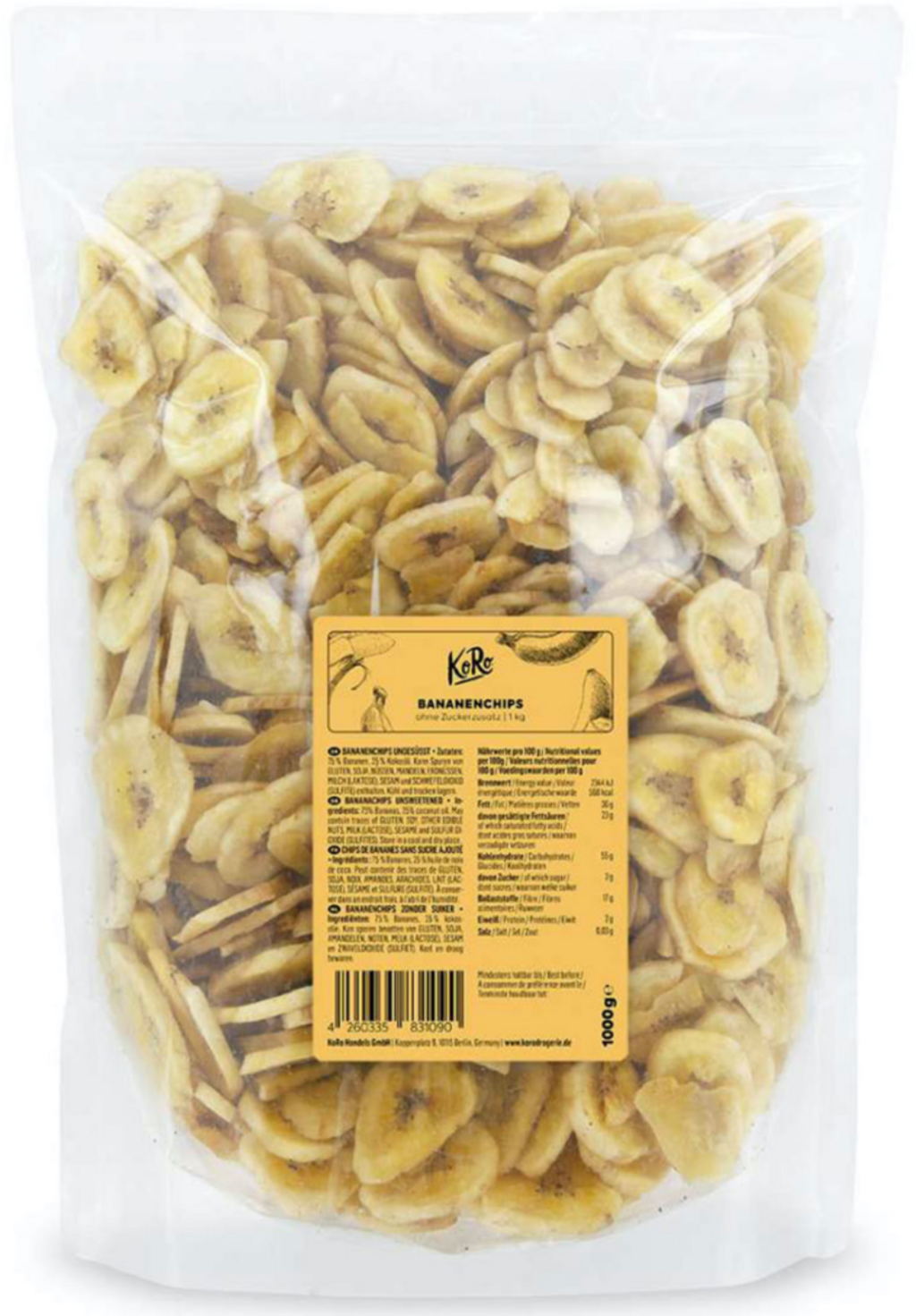 KoRo Chips di Banana Senza Zuccheri Aggiunti