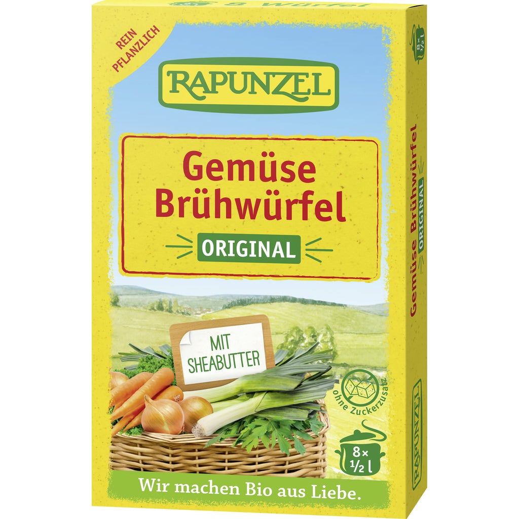 Rapunzel Organic Original Vegetable Bouillon Cubes with Organic Yeast, 84 g Piccantino