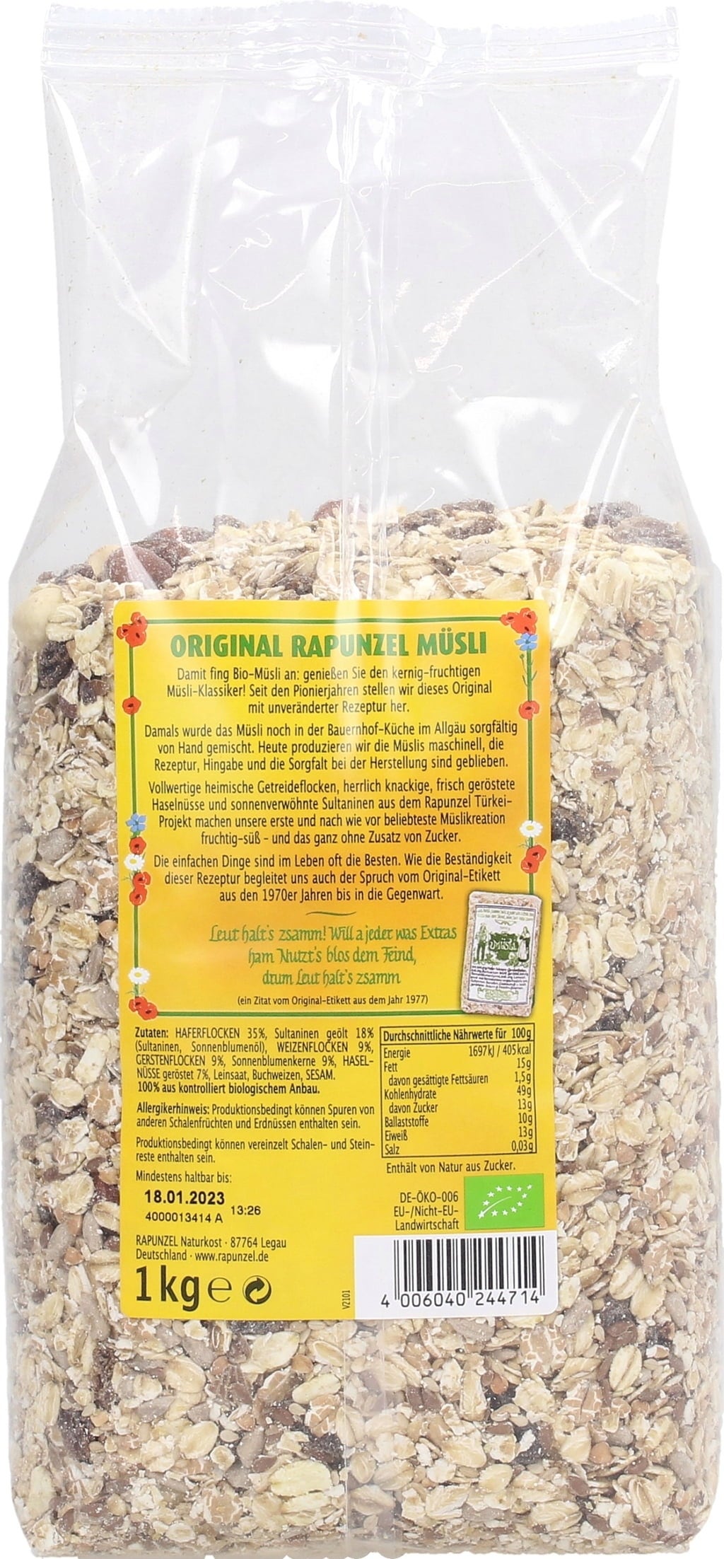 Rapunzel Organic Original Muesli - 1 kg