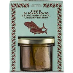 Czerwony tuńczyk w organicznej oliwie z oliwek nativ extra "Sicilia IGP"  - filety