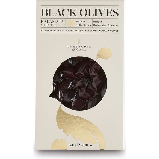 Greenomic Schwarze Oliven in Sonnenblumenöl - 250 g
