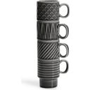 Coffee & More - Set of 4 Espresso Cups - Grey