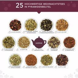 English Tea Shop Organic White Ornaments Advent Calendar - 25 pyramidových sáčků