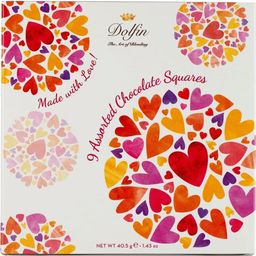 Boîte de 9 Mini-Carrés au Chocolat "Love"
