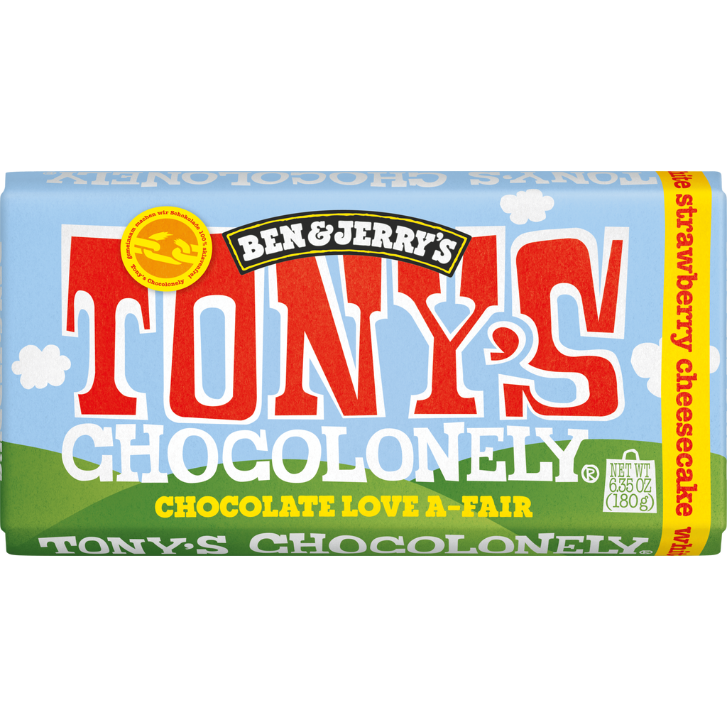 Tony's Chocolonely Weiße Schokolade Erdbeer Käsekuchen, 180 g - Piccantino