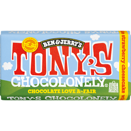 Tony's Chocolonely Chocolat Blanc et Cheesecake à la Fraise - 180 g