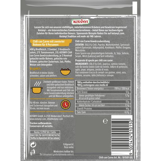 KOTÁNYI Chili Con Carne Kruidenmix - 25 g