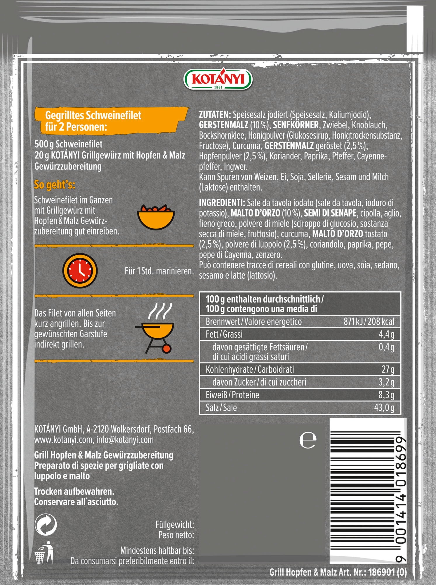 KOTÁNYI Gösser Märzen Beer Rub - 25 g