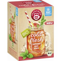 TEEKANNE Cold & Fresh Bio Grapefruit-Minze-Ingwer - 15 Doppelkammerbeutel